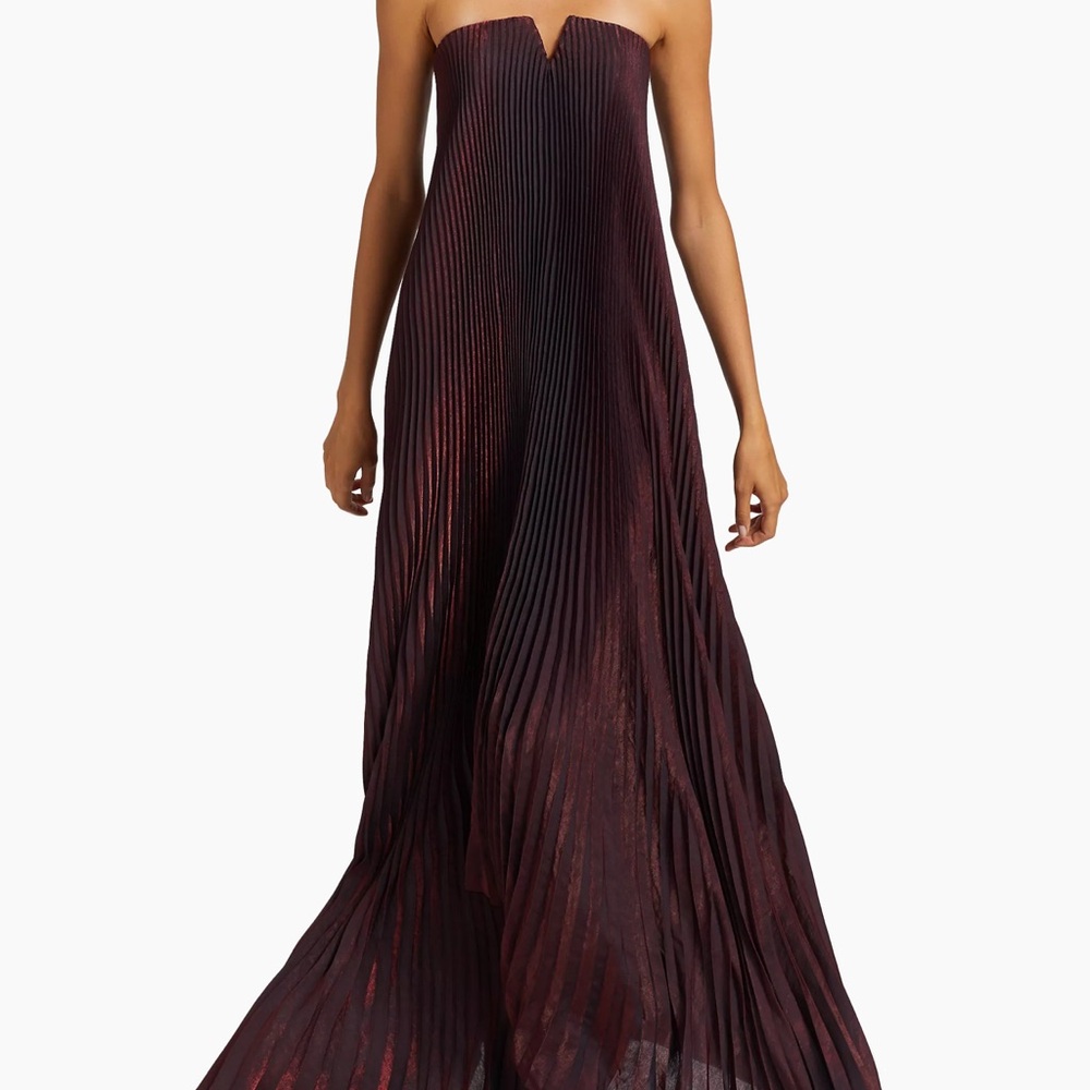 L’Idee Black Tie Gown in Merlot Shimmer